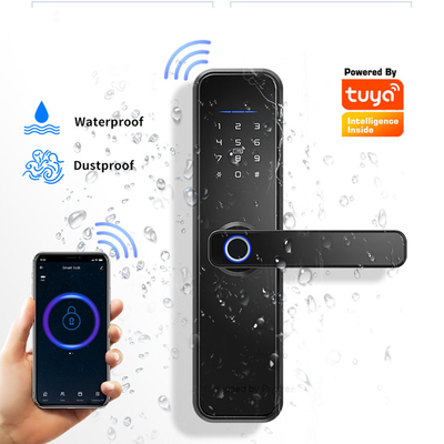 Cerradura de puerta al aire libre casera del código de tarjeta de la puerta de Tuya APP de la seguridad de la huella dactilar elegante impermeable de WiFi