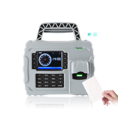Sistema de lectura de tarjetas RFID portátil IP65 a prueba de agua para registrar el tiempo y el tiempo de asistencia de huellas dactilares