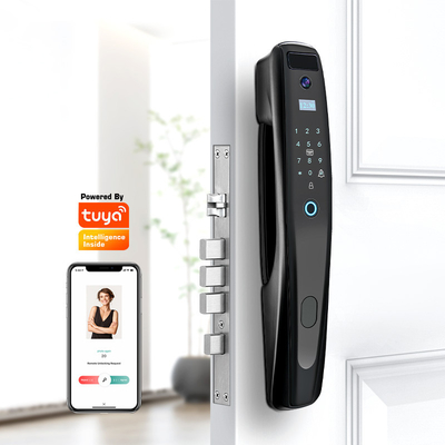 Biometría de huellas dactilares y contraseña IC Card Smart Door Lock con TUYA WIFI/TT Lock APP Visor Vision Digital con cámara